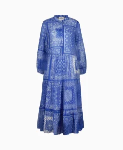 0039 Italy 0039 Italy Maxi Jurk Mila Long 212344 Blauw Dessin