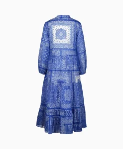 0039 Italy 0039 Italy Maxi Jurk Mila Long 212344 Blauw Dessin