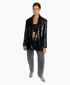 Alix The Label Blazer Woven With Strass Zwart