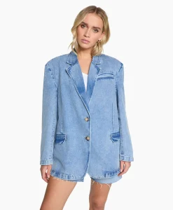 Alix The Label Blazer Woven Denim Blauw