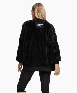 Alix The Label Jack Woven Rib Fur Bomber Zwart