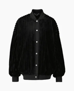 Alix The Label Jack Woven Rib Fur Bomber Zwart