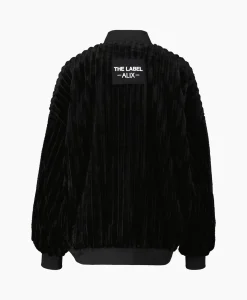 Alix The Label Jack Woven Rib Fur Bomber Zwart