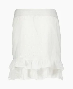 Alix The Label Minirok Knitted Jersey Broderie Skirt Off White