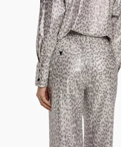 Alix The Label Pantalon Knitted Leopard Zilver