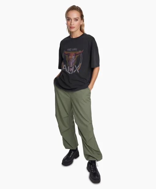 Alix The Label T-Shirt Korte Mouw Knitted Bull Zwart