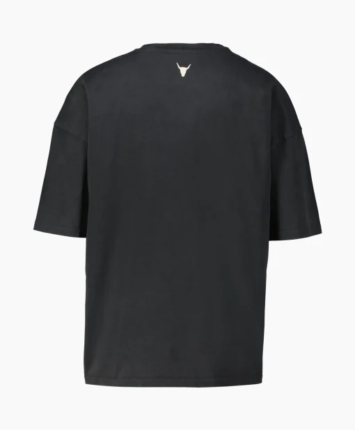 Alix The Label T-Shirt Korte Mouw Knitted Bull Zwart