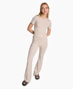 Alix The Label T-Shirt Korte Mouw Knitted A Jacquard Zand