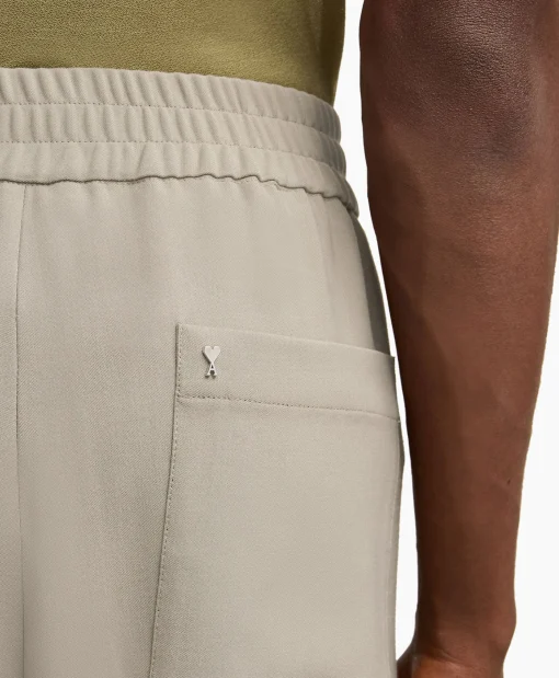 Ami Paris Broek Elastic Waist Taupe