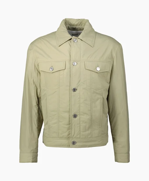 Ami Paris Jack Padded Trucker Zand