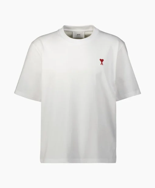 Ami Paris T-Shirt Korte Mouw Ami De Coeur Off White