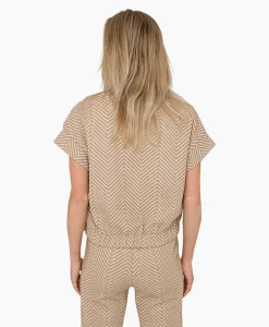 Anna Van Toor Gilet 26A11-02097 Zand