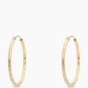 Anna+Nina Oorbellen Hammered Plain Hoop Earrings Xl Silver G Goud