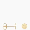 Anna+Nina Oorbellen Single Smiley Stud Silver Goldplated Goud