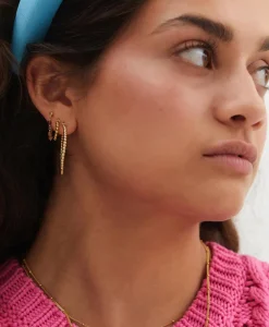 Anna+Nina Oorbellen Solstice Big Hoop Earrings Brass Goldpla Goud