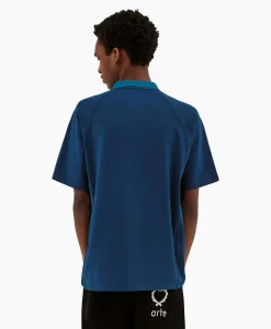 Arte Antwerp T-Shirt Korte Mouw Sport Fleece Arte Chest Contras Donker Blauw