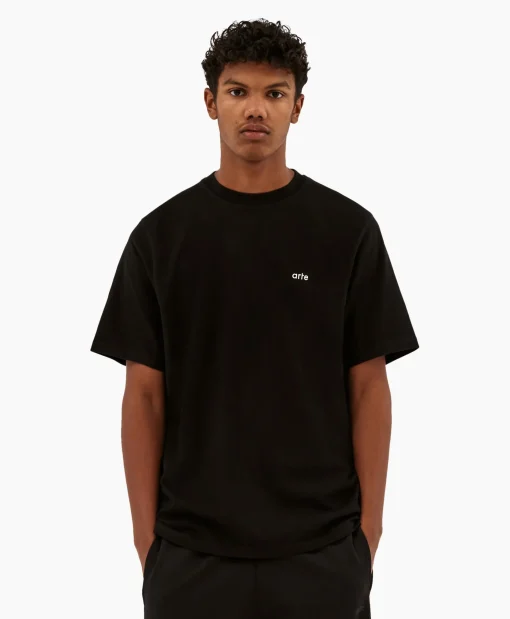 Arte Antwerp T-Shirt Korte Mouw Circle Runner Back Print Zwart