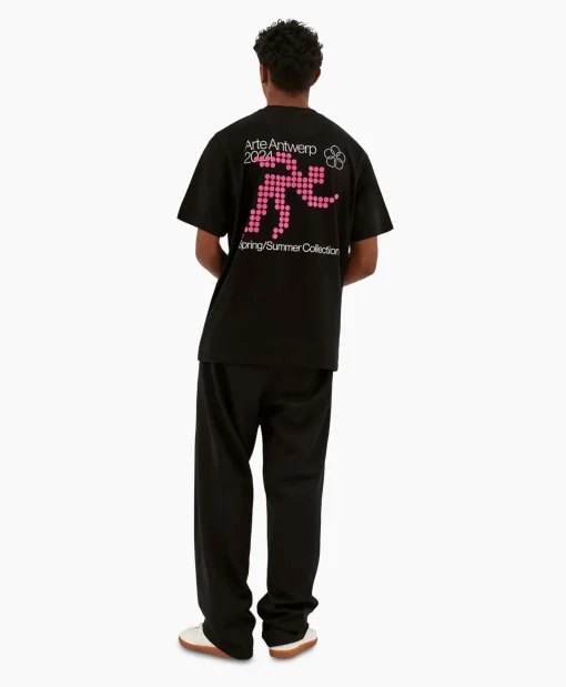 Arte Antwerp T-Shirt Korte Mouw Circle Runner Back Print Zwart