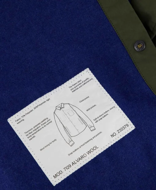 Aspesi Overhemd Camicia Alvaro Wool Donker Groen