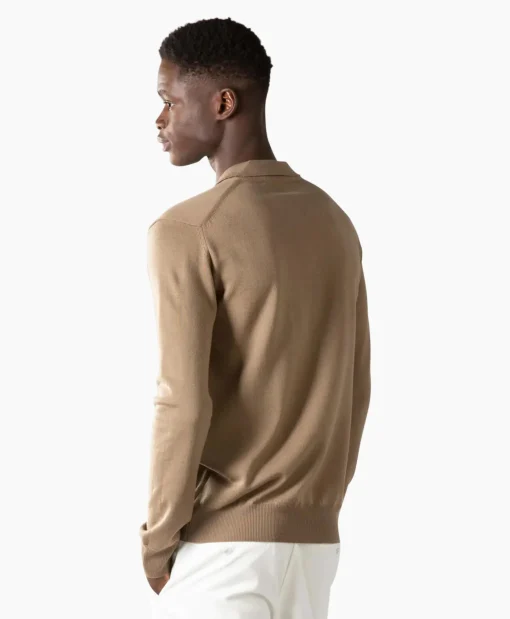 Aurelien Aurelien Pullover Buttonless Polo L Taupe