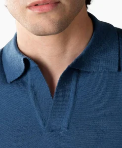 Aurelien Aurelien Pullover Buttonless Polo L Blauw