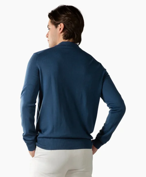 Aurelien Aurelien Pullover Buttonless Polo L Blauw