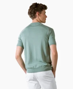 Aurelien Polo Buttonles Ribsl Groen