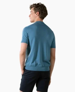 Aurelien Polo Buttonless Sl Blauw