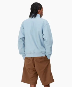 Carhartt Wip Sweater Half Zip American Script Blauw