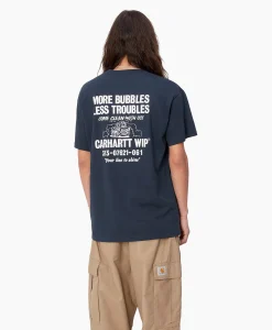 Carhartt Wip T-Shirt Korte Mouw S/S Less Troubles Blauw
