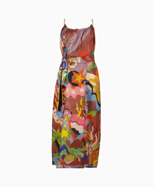 Chufy Maxi Jurk Rain Bordeaux