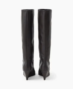 Closed Lange Laars Wedge Boot Donker Bruin