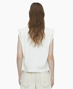 Closed Top Pleated Sleeveless Off White