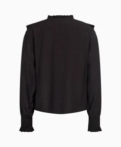 Co'Couture Blouse Angus Frill Zwart