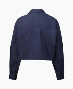 Co'Couture Blouse Cotton Crisp Crop Donker Blauw