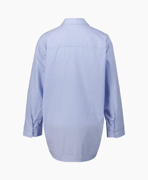 Co'Couture Blouse Double Cuff Stripe Licht Blauw