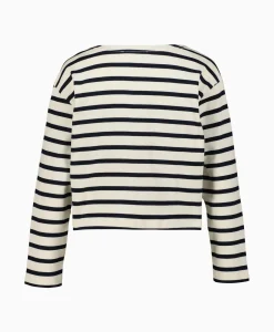 Co'Couture Pullover Classic Stripe Crop Off White