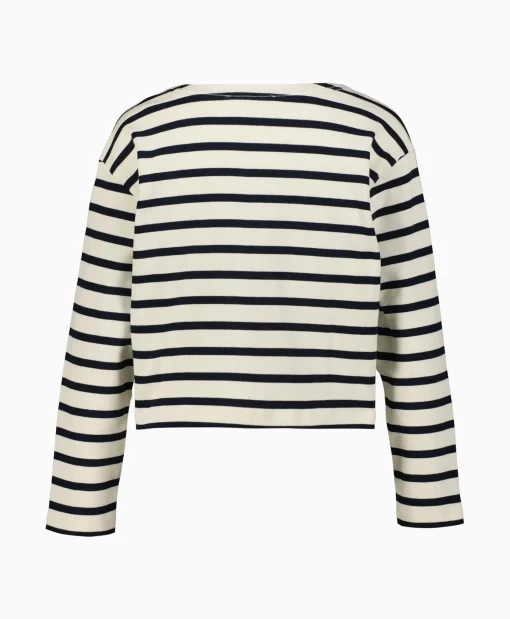 Co'Couture Pullover Classic Stripe Crop Off White