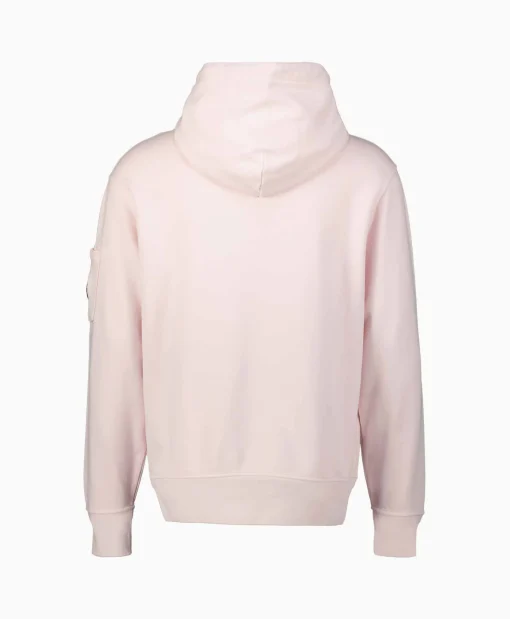 Cp Company Hoodie Cotton Diagonal Fleece Lens Rose