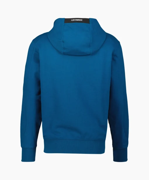 Cp Company Hoodie Diagonal Raised Fleece Blauw