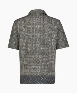 Cp Company Overhemd Popeline Baja Print Zwart