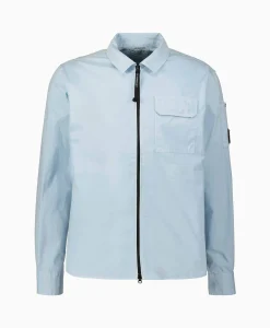 Cp Company Overshirt Gabardine Zipped Licht Blauw