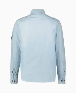 Cp Company Overshirt Gabardine Zipped Licht Blauw