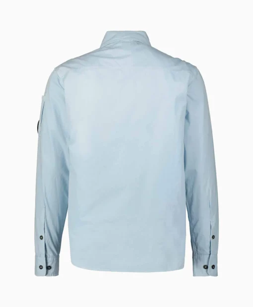 Cp Company Overshirt Gabardine Zipped Licht Blauw