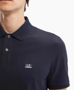 Cp Company Polo Stretch Piquet Regular Donker Blauw