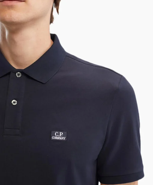 Cp Company Polo Stretch Piquet Regular Donker Blauw