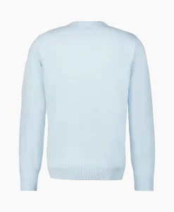 Cp Company Pullover Cotton Crepe Knit Licht Blauw