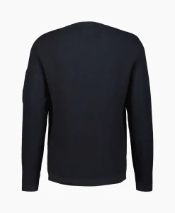 Cp Company Pullover Sea Island Lens Ribbed Knit Donker Blauw