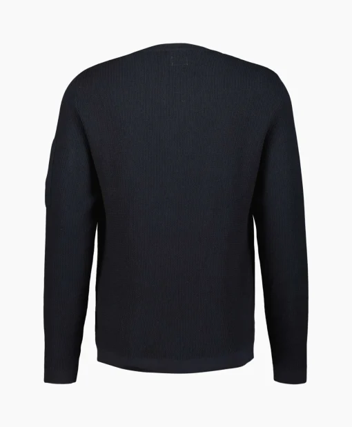 Cp Company Pullover Sea Island Lens Ribbed Knit Donker Blauw
