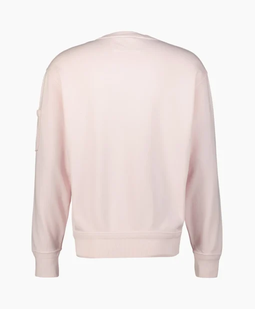 Cp Company Sweater Cotton Diagonal Fleece Lens Rose